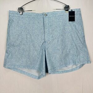 Peter Millar Shorts 2XL Swim Trunks Crown Crafted Blue Geometric‎ Miura Wave NWT